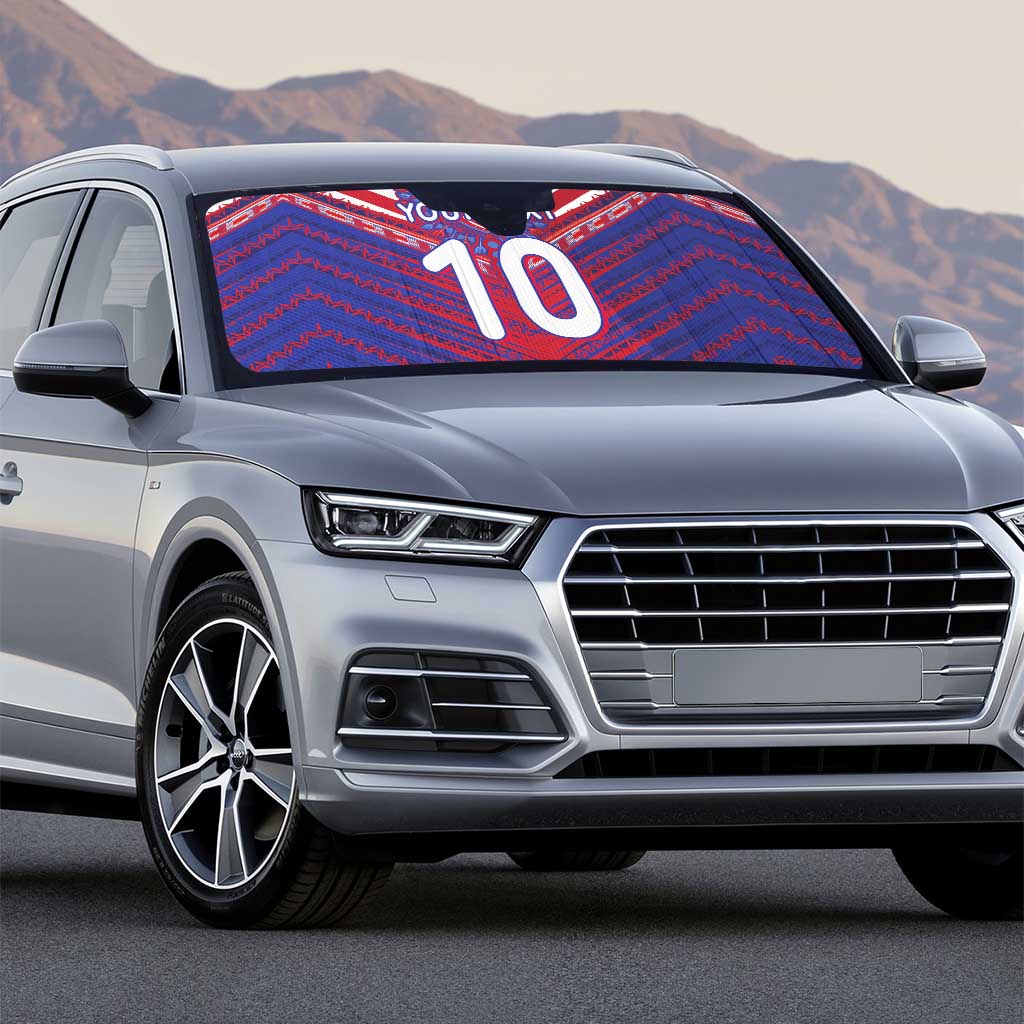 Custom Haiti National Football Auto Sun Shade Dashiki Sporty Style - African Pride