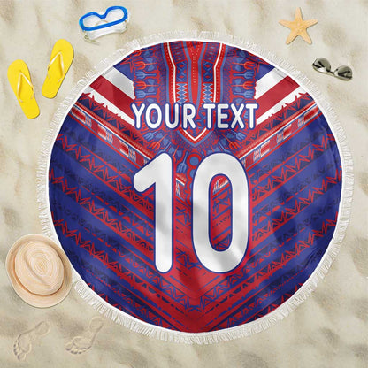 Custom Haiti National Football Beach Blanket Dashiki Sporty Style - African Pride