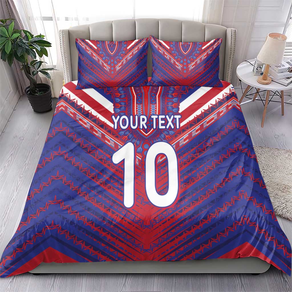 Custom Haiti National Football Bedding Set Dashiki Sporty Style - African Pride