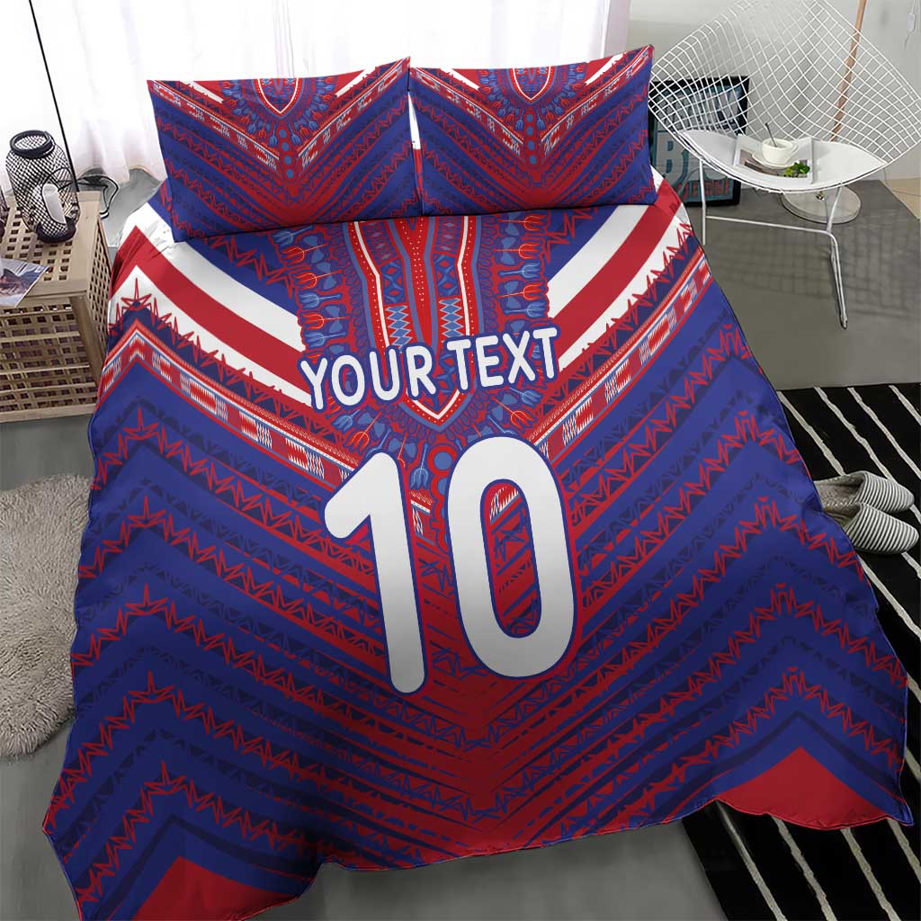 Custom Haiti National Football Bedding Set Dashiki Sporty Style - African Pride