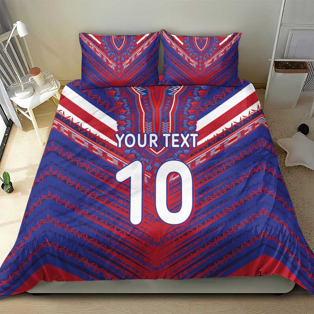 Custom Haiti National Football Bedding Set Dashiki Sporty Style - African Pride