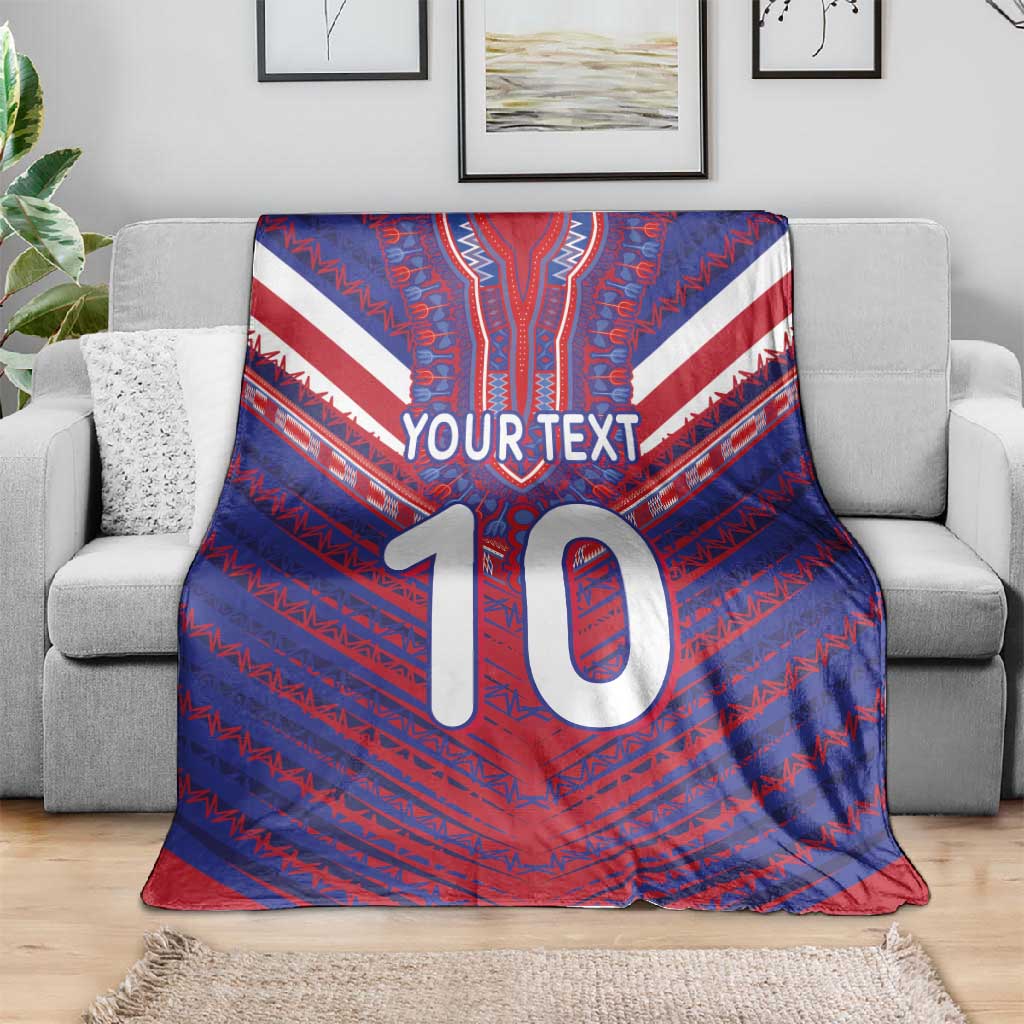Custom Haiti National Football Blanket Dashiki Sporty Style - African Pride