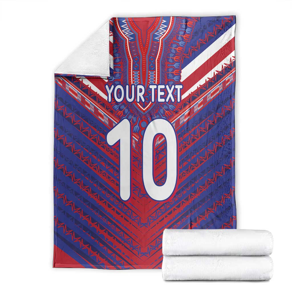 Custom Haiti National Football Blanket Dashiki Sporty Style - African Pride