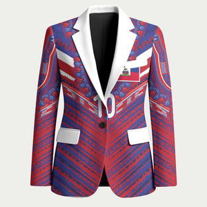 Custom Haiti National Football Blazer Dashiki Sporty Style - African Pride