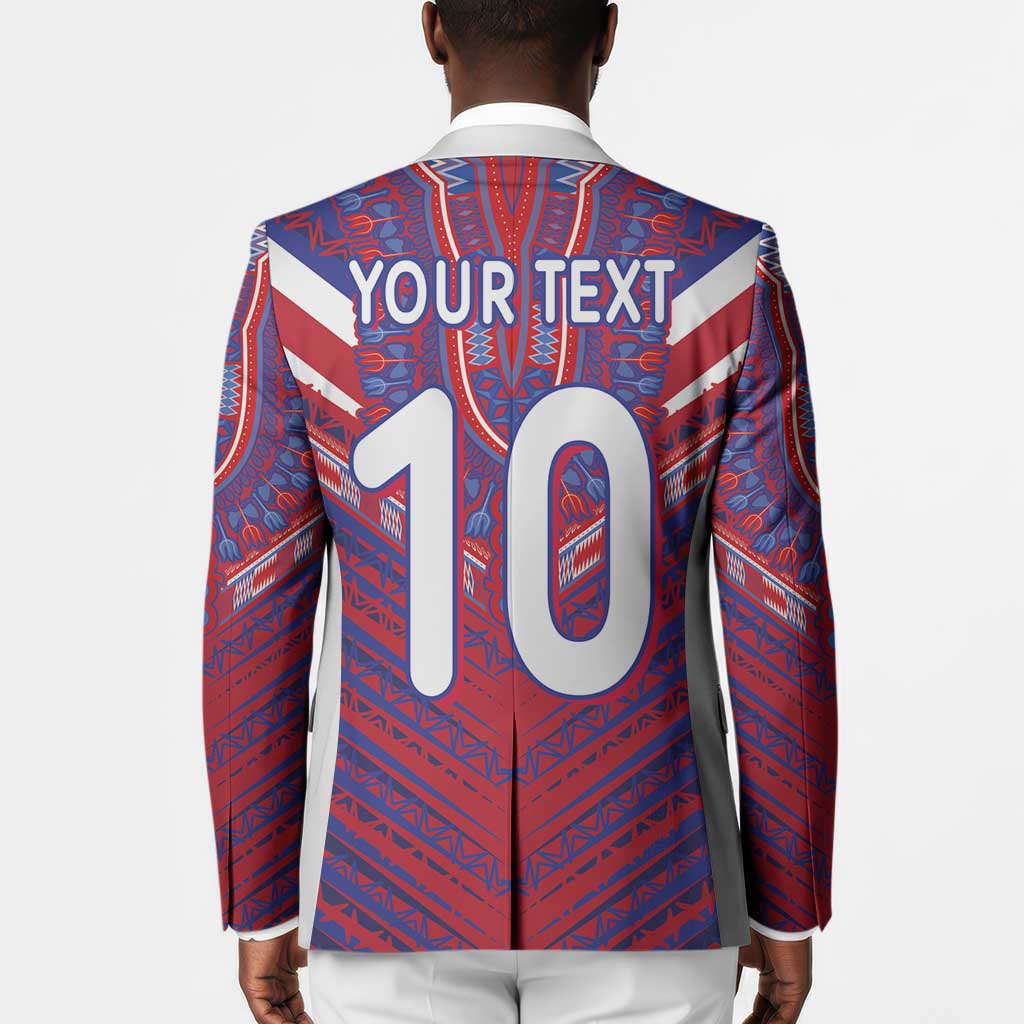 Custom Haiti National Football Blazer Dashiki Sporty Style - African Pride