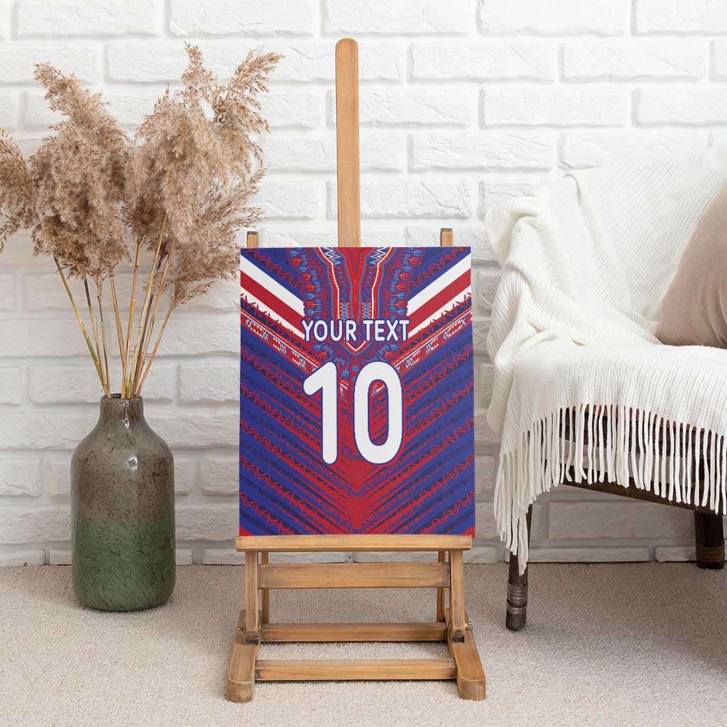 Custom Haiti National Football Canvas Wall Art Dashiki Sporty Style - African Pride
