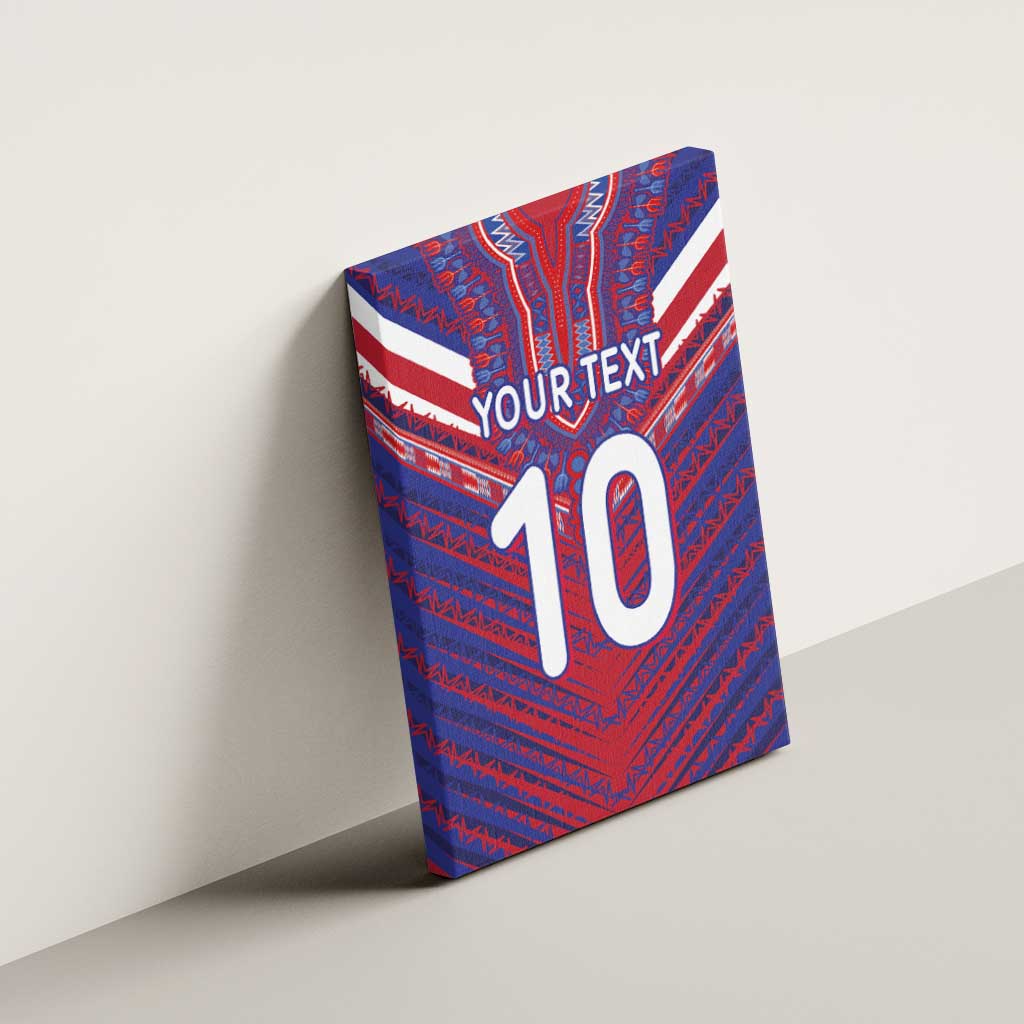 Custom Haiti National Football Canvas Wall Art Dashiki Sporty Style - African Pride