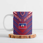 Custom Haiti National Football Ceramic Mug Dashiki Sporty Style - African Pride