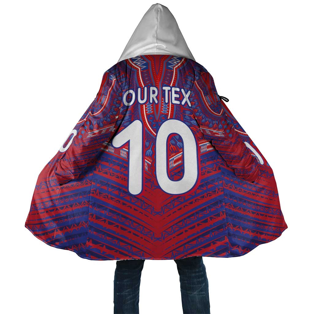 Custom Haiti National Football Cloak Dashiki Sporty Style - African Pride