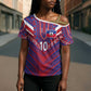 Custom Haiti National Football Cross Shoulder Shirt Dashiki Sporty Style - African Pride