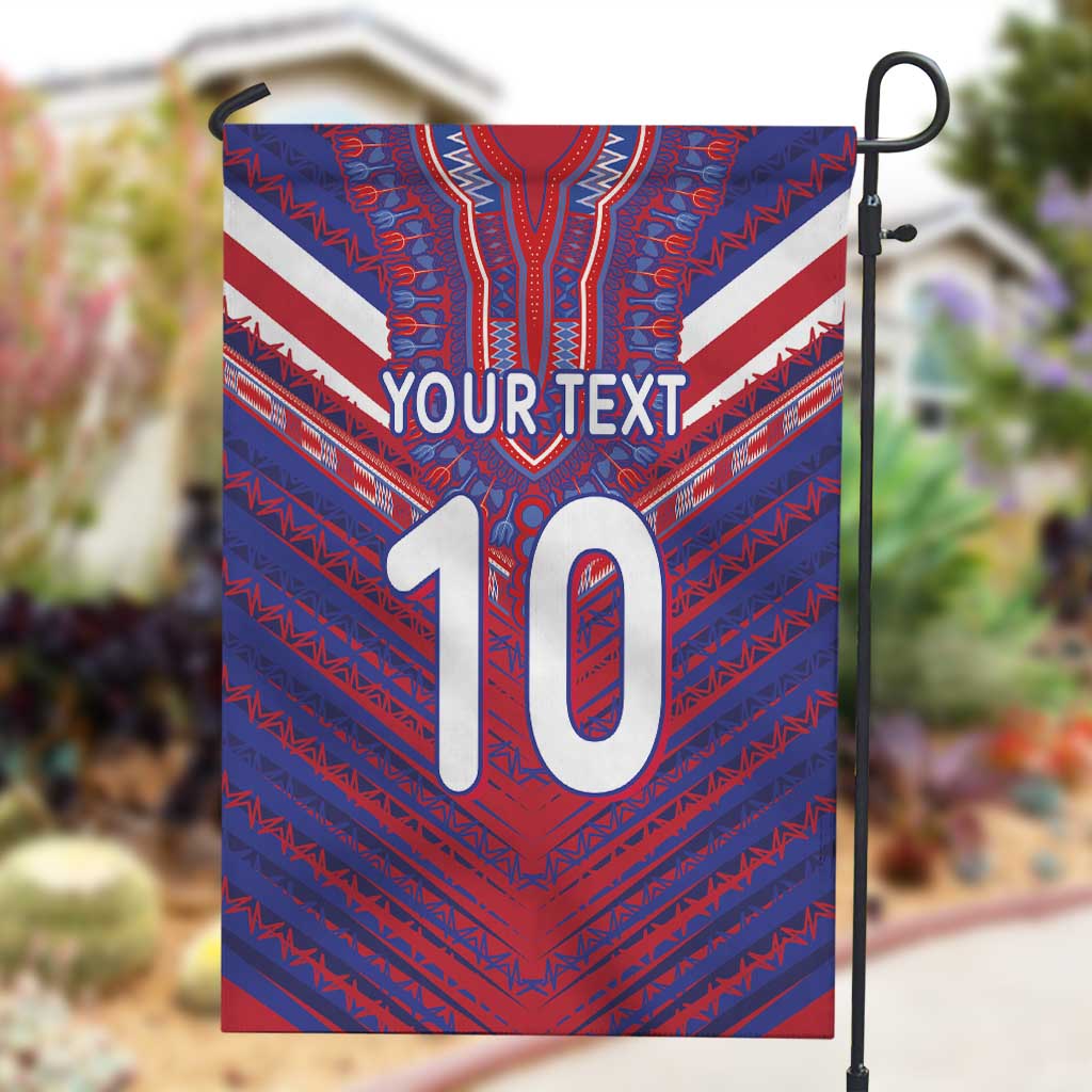 Custom Haiti National Football Garden Flag Dashiki Sporty Style - African Pride