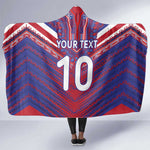 Custom Haiti National Football Hooded Blanket Dashiki Sporty Style - African Pride