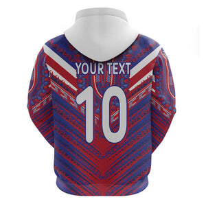 Custom Haiti National Football Hoodie Dashiki Sporty Style - African Pride