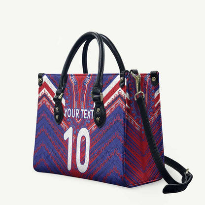 Custom Haiti National Football Leather Bag Dashiki Sporty Style - African Pride
