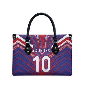 Custom Haiti National Football Leather Bag Dashiki Sporty Style - African Pride