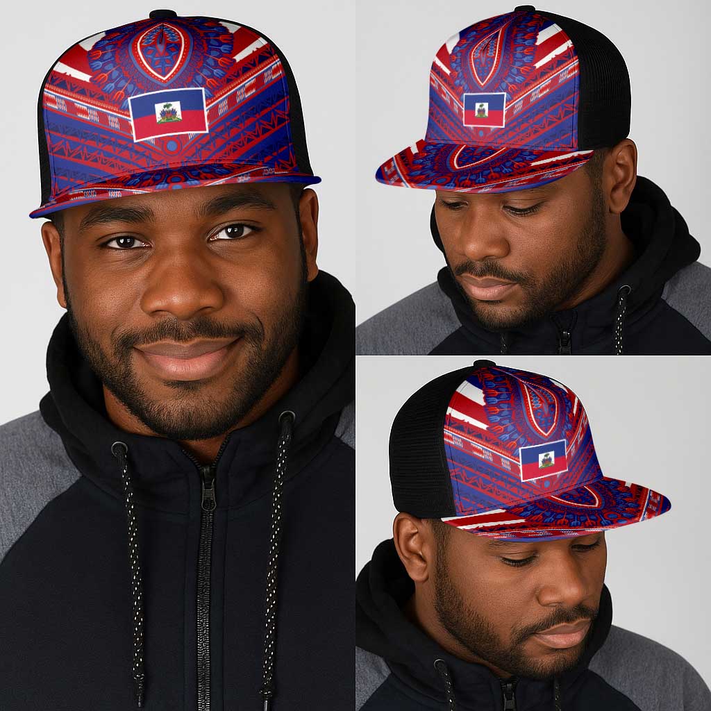 Haiti National Football Mesh Trucker Cap Dashiki Sporty Style - African Pride
