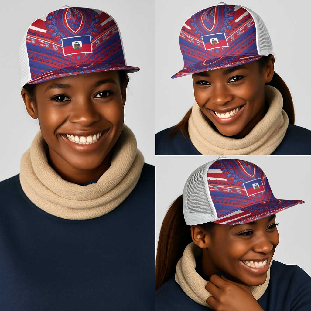 Haiti National Football Mesh Trucker Cap Dashiki Sporty Style - African Pride