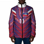 Custom Haiti National Football Padded Jacket Dashiki Sporty Style - African Pride