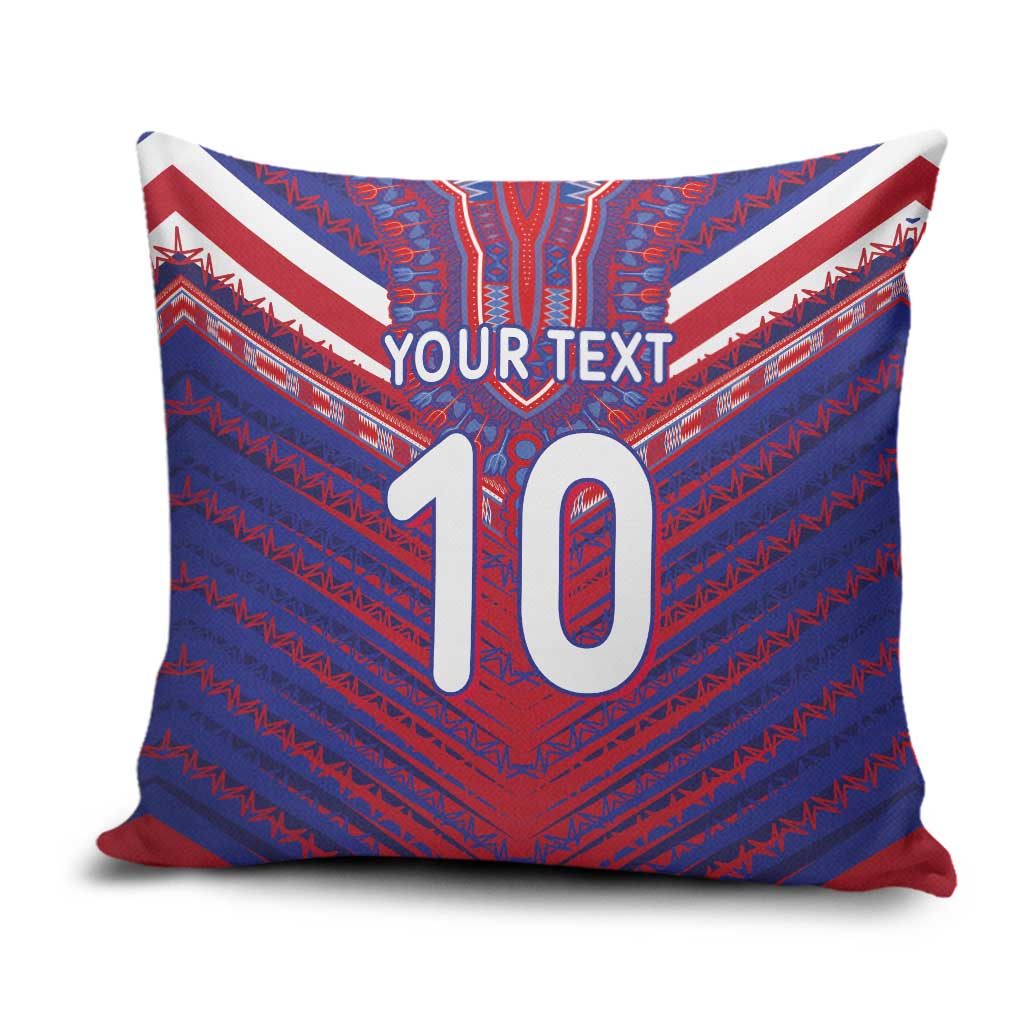 Custom Haiti National Football Pillow Cover Dashiki Sporty Style - African Pride