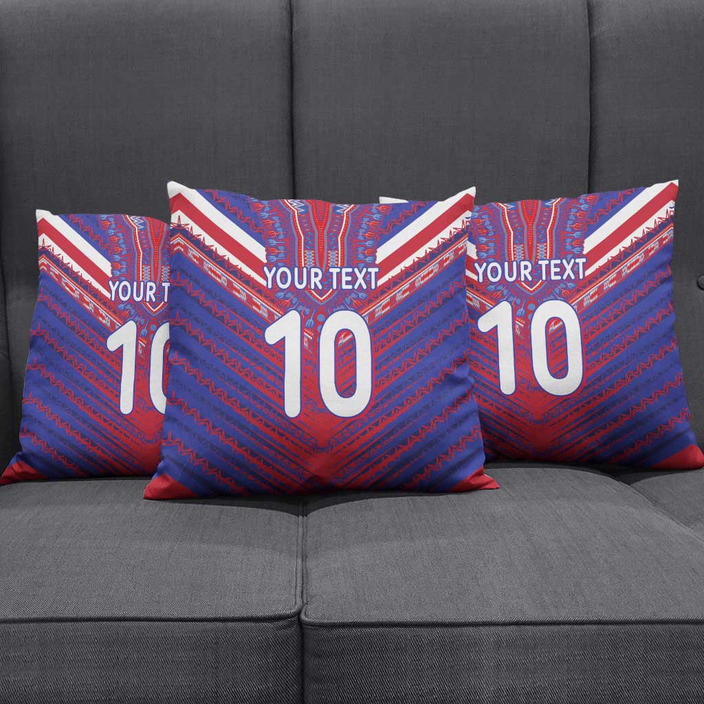 Custom Haiti National Football Pillow Cover Dashiki Sporty Style - African Pride