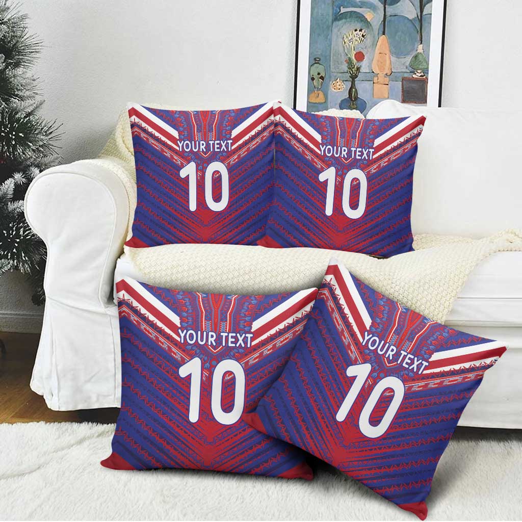 Custom Haiti National Football Pillow Cover Dashiki Sporty Style - African Pride