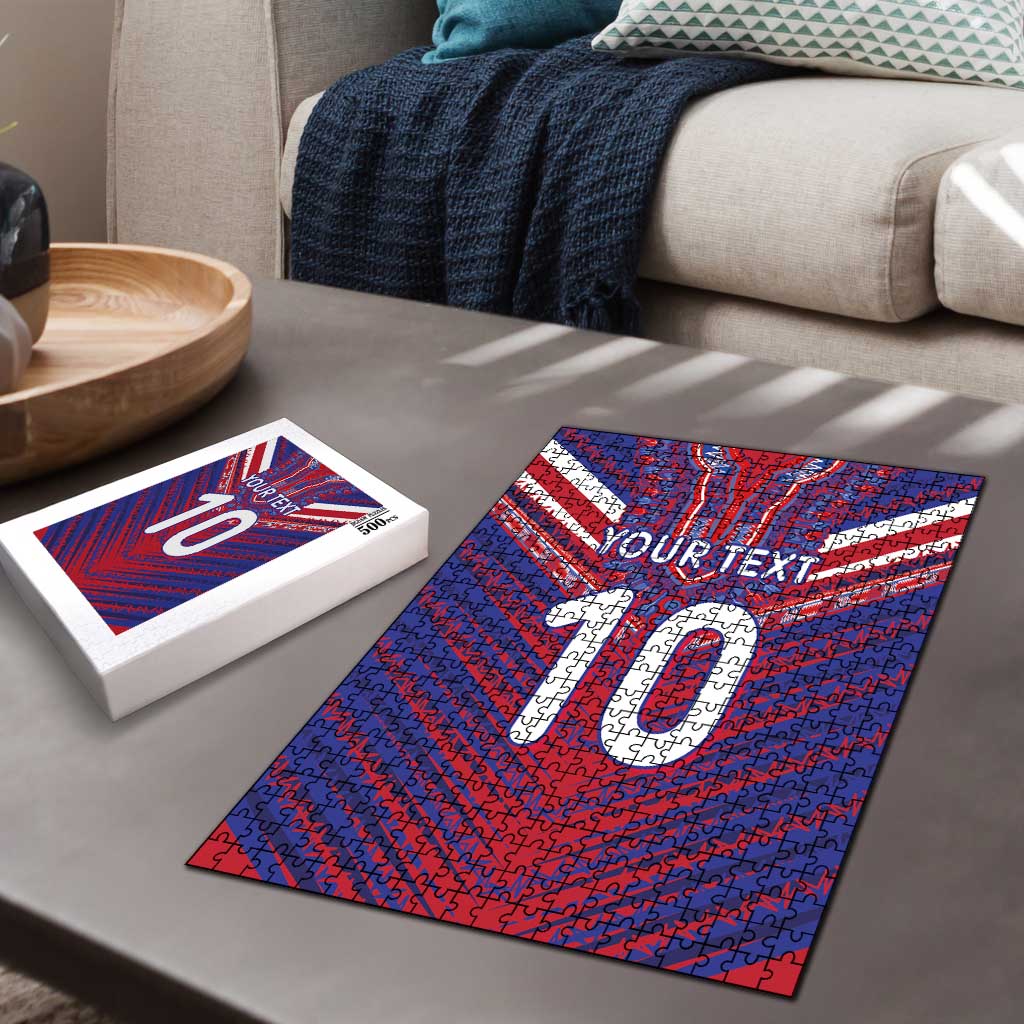 Custom Haiti National Football Puzzle Dashiki Sporty Style - African Pride