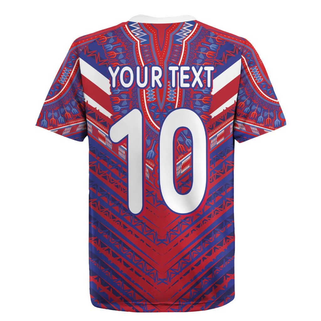 Custom Haiti National Football Rugby Jersey Dashiki Sporty Style - African Pride