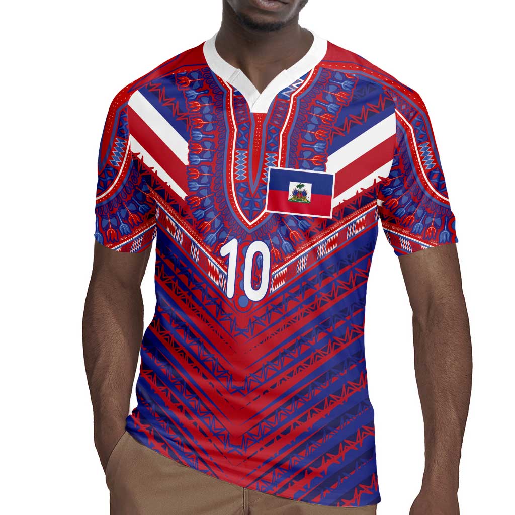 Custom Haiti National Football Rugby Jersey Dashiki Sporty Style - African Pride