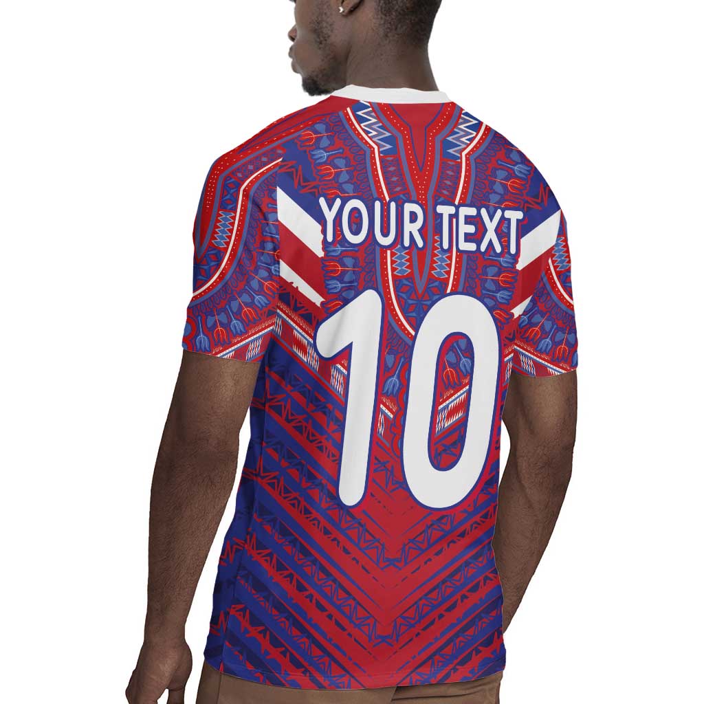 Custom Haiti National Football Rugby Jersey Dashiki Sporty Style - African Pride