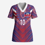 Custom Haiti National Football Scrub Top Dashiki Sporty Style - African Pride