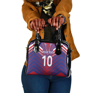 Custom Haiti National Football Shoulder Handbag Dashiki Sporty Style - African Pride