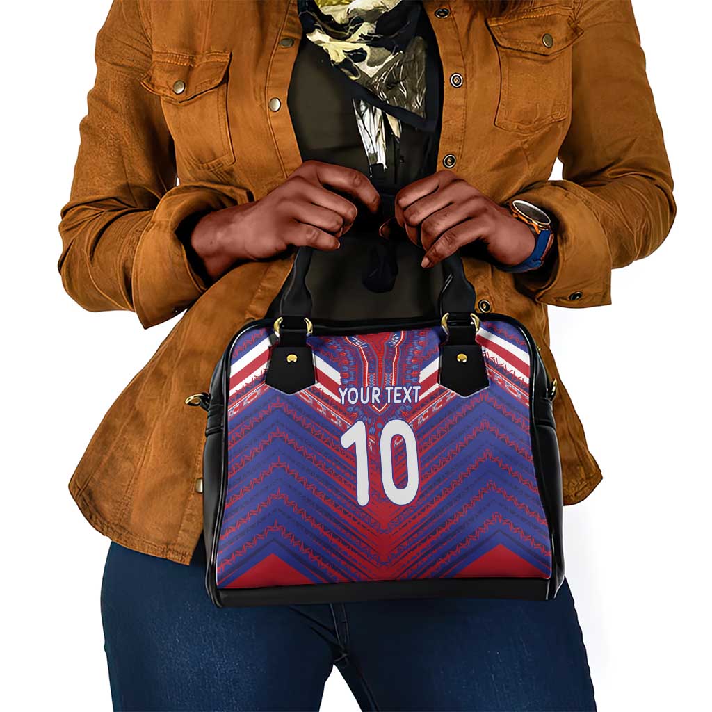 Custom Haiti National Football Shoulder Handbag Dashiki Sporty Style - African Pride