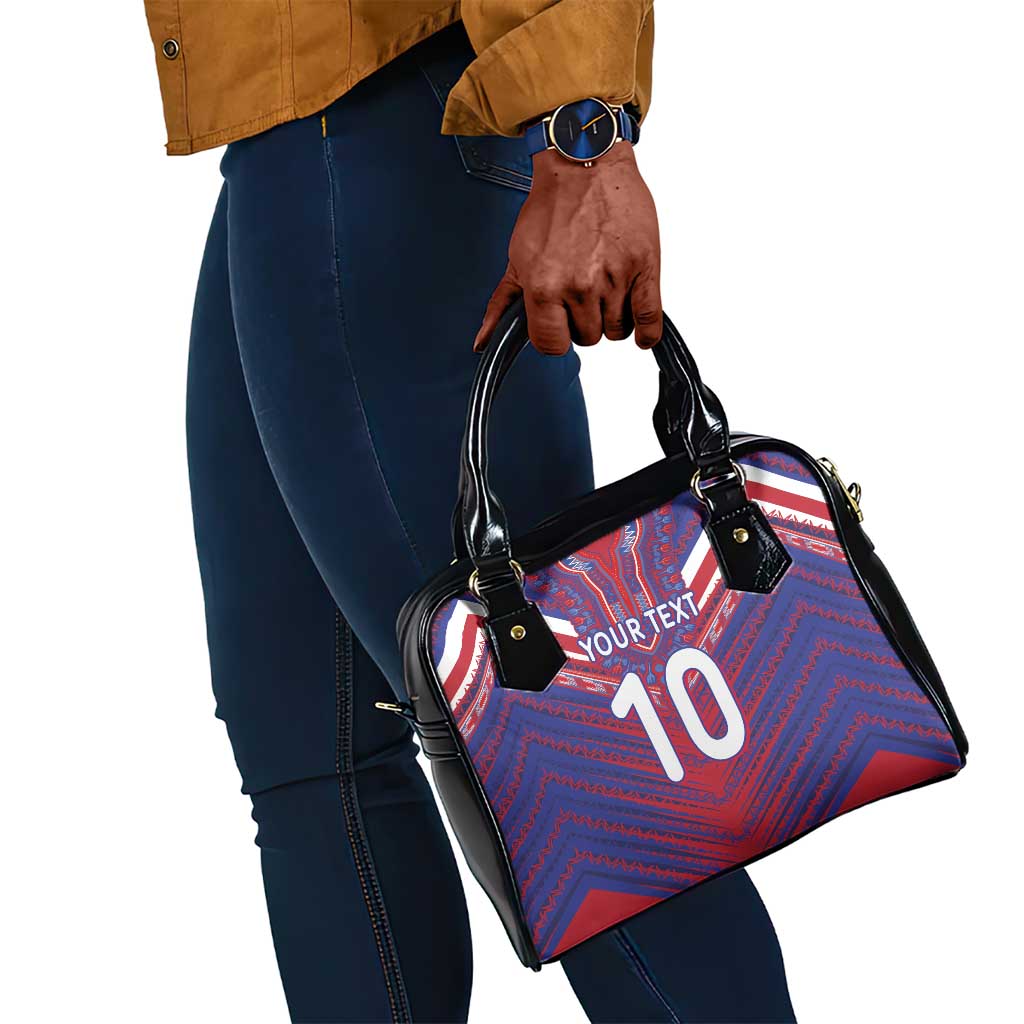 Custom Haiti National Football Shoulder Handbag Dashiki Sporty Style - African Pride