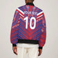 Custom Haiti National Football Sleeve Zip Bomber Jacket Dashiki Sporty Style - African Pride