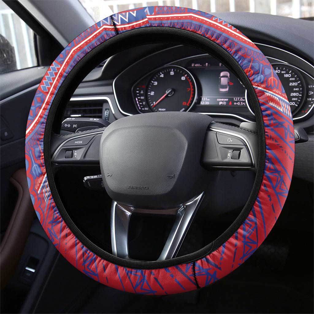 Haiti National Football Steering Wheel Cover Dashiki Sporty Style - African Pride