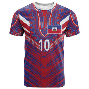 Custom Haiti National Football T shirt Dashiki Sporty Style - African Pride