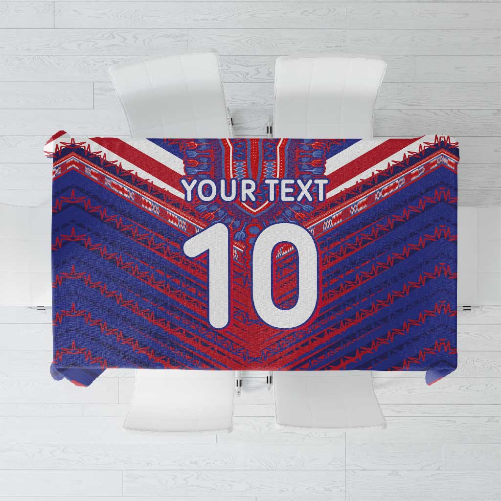 Custom Haiti National Football Tablecloth Dashiki Sporty Style - African Pride