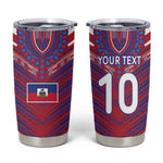 Custom Haiti National Football Tumbler Cup Dashiki Sporty Style - African Pride