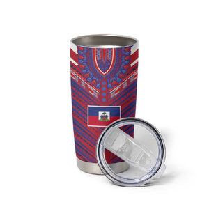 Custom Haiti National Football Tumbler Cup Dashiki Sporty Style - African Pride