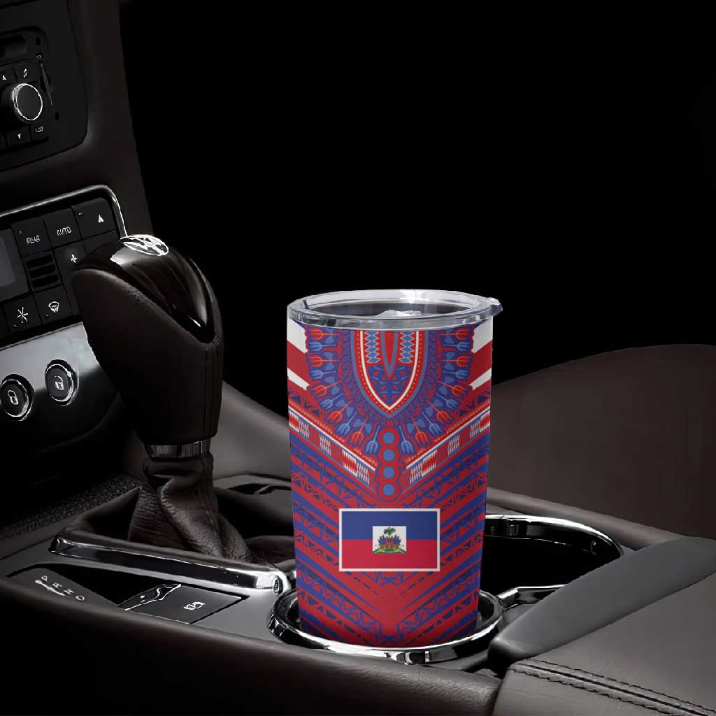 Custom Haiti National Football Tumbler Cup Dashiki Sporty Style - African Pride