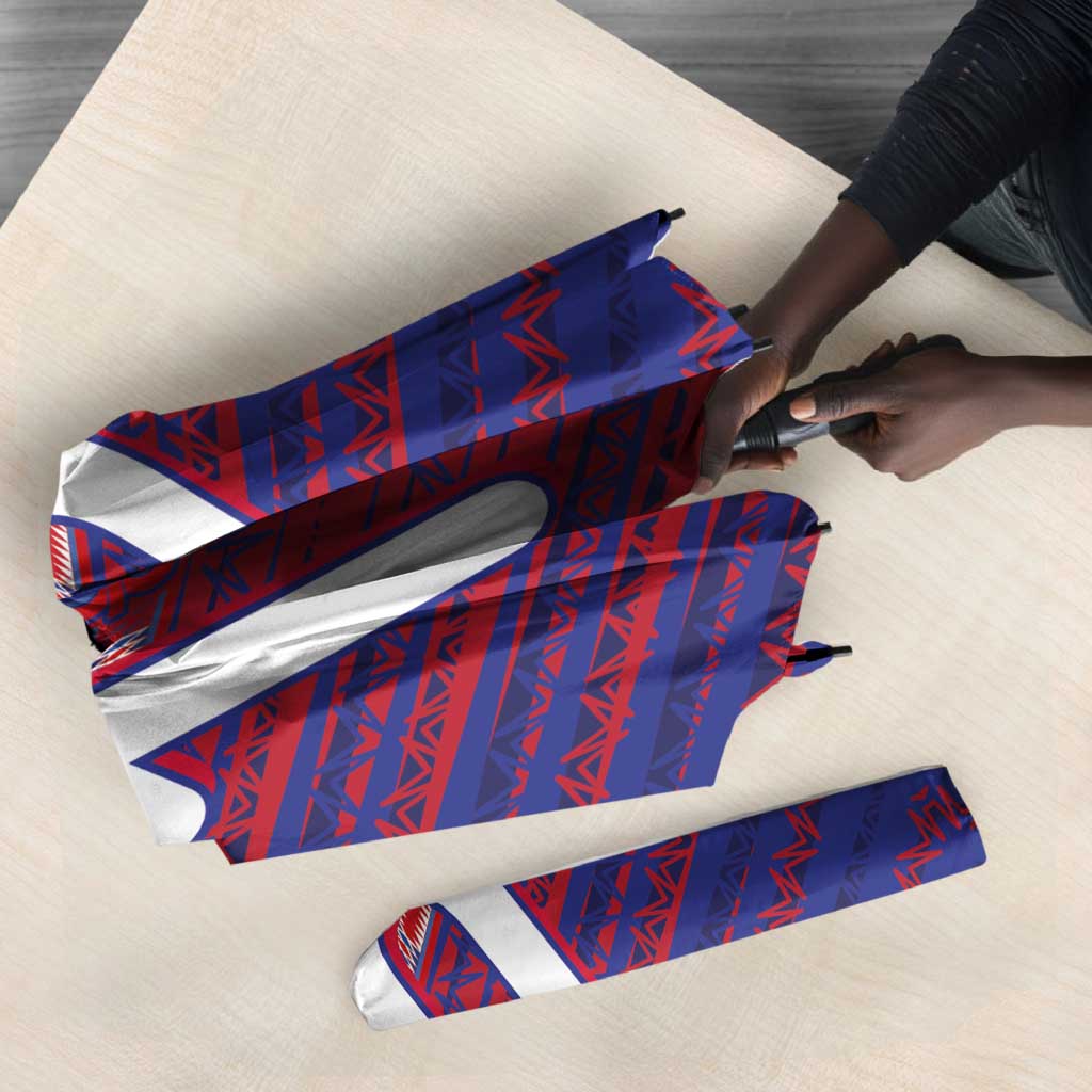 Custom Haiti National Football Umbrella Dashiki Sporty Style - African Pride