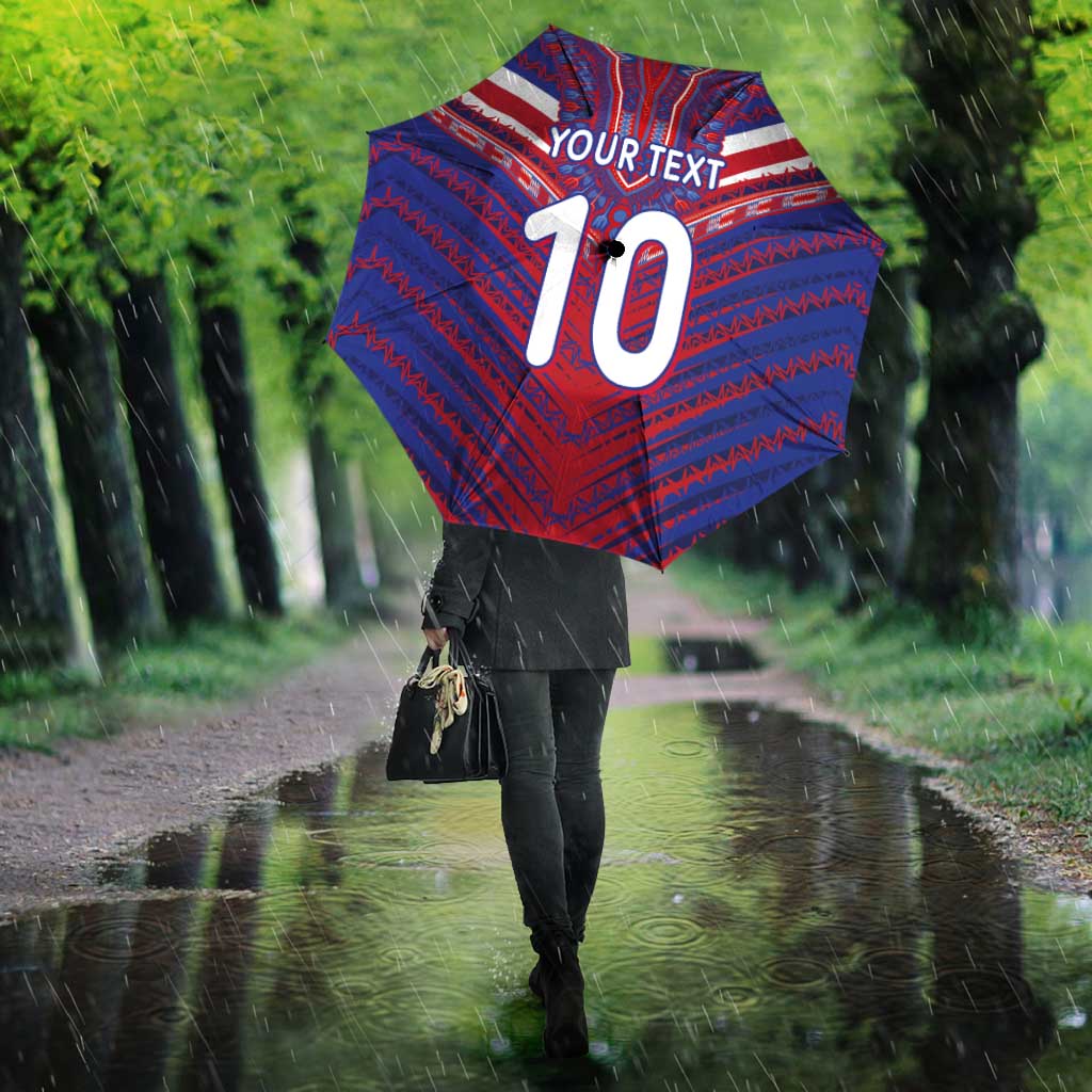 Custom Haiti National Football Umbrella Dashiki Sporty Style - African Pride