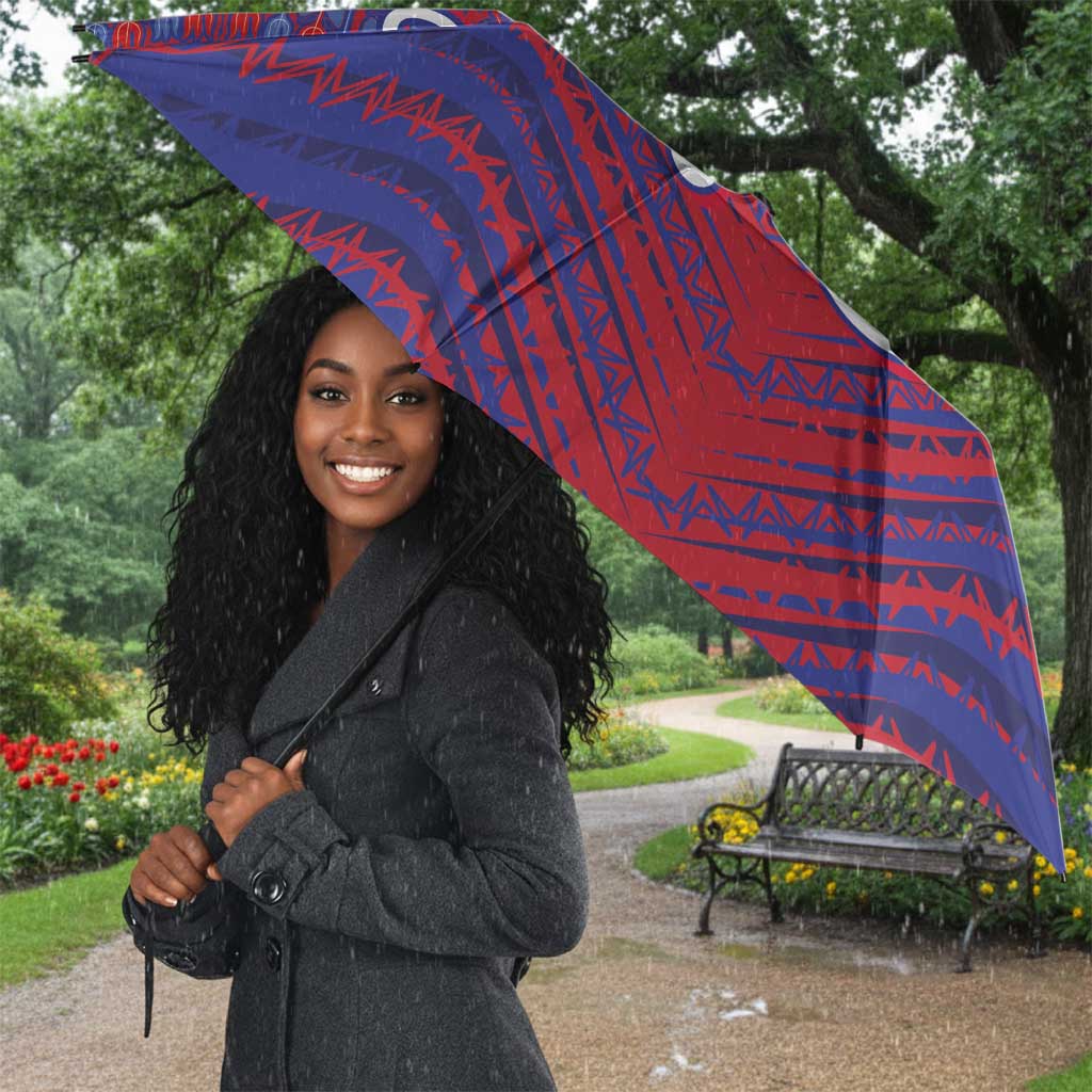 Custom Haiti National Football Umbrella Dashiki Sporty Style - African Pride