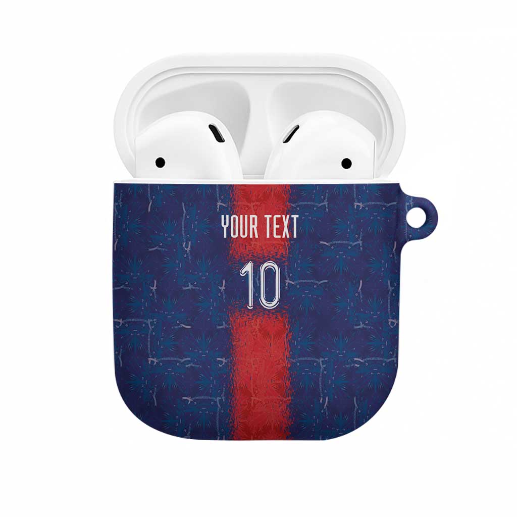 Custom Haiti National Football AirPods Case Haiti Emblems Motif - African Pride