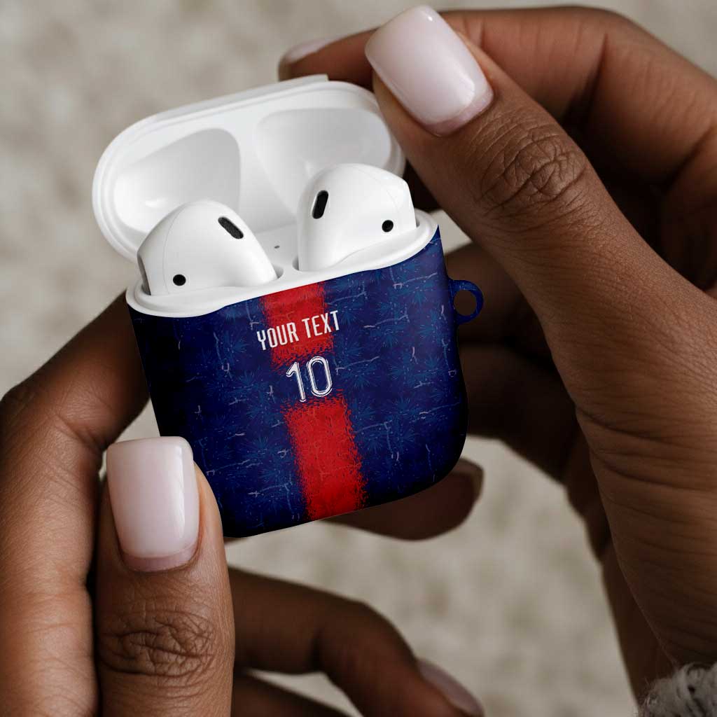 Custom Haiti National Football AirPods Case Haiti Emblems Motif - African Pride