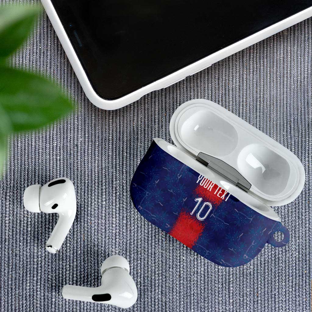 Custom Haiti National Football AirPods Case Haiti Emblems Motif - African Pride