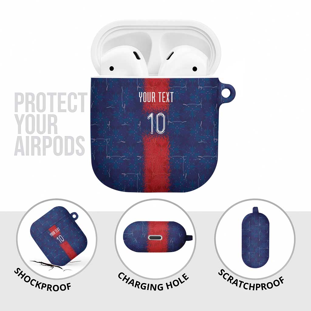 Custom Haiti National Football AirPods Case Haiti Emblems Motif - African Pride