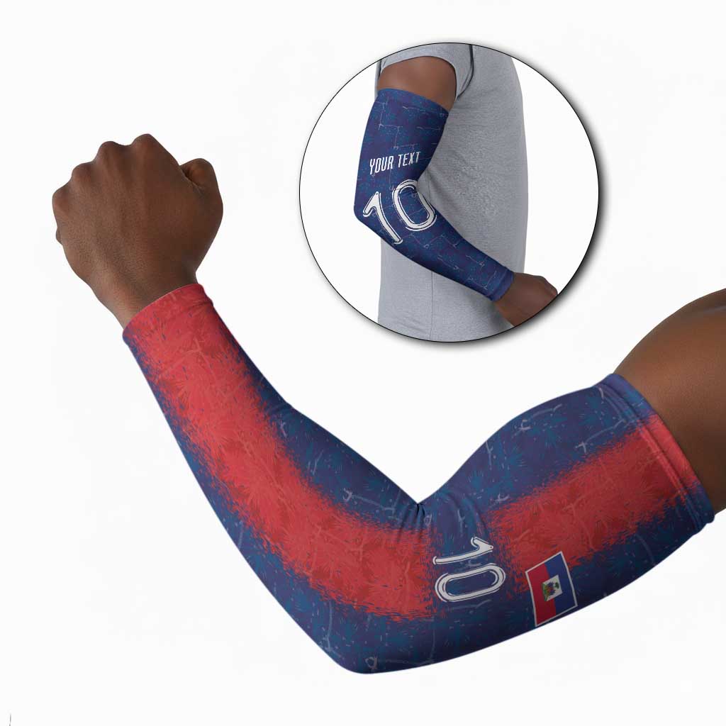 Custom Haiti National Football Arm Sleeves Haiti Emblems Motif - African Pride