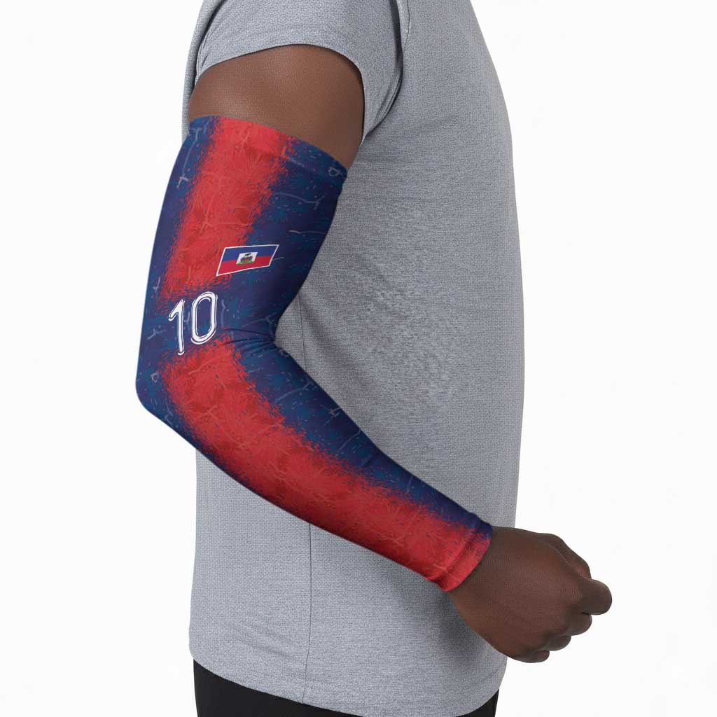 Custom Haiti National Football Arm Sleeves Haiti Emblems Motif - African Pride