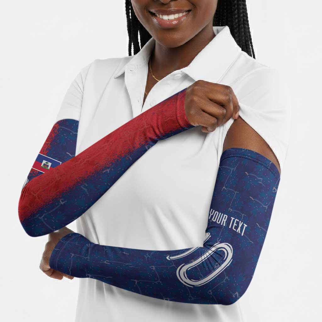 Custom Haiti National Football Arm Sleeves Haiti Emblems Motif - African Pride